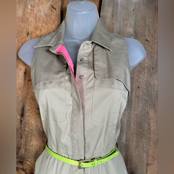 Elie Tahari Khaki Dress - Size 2 - Picture 2 of 15